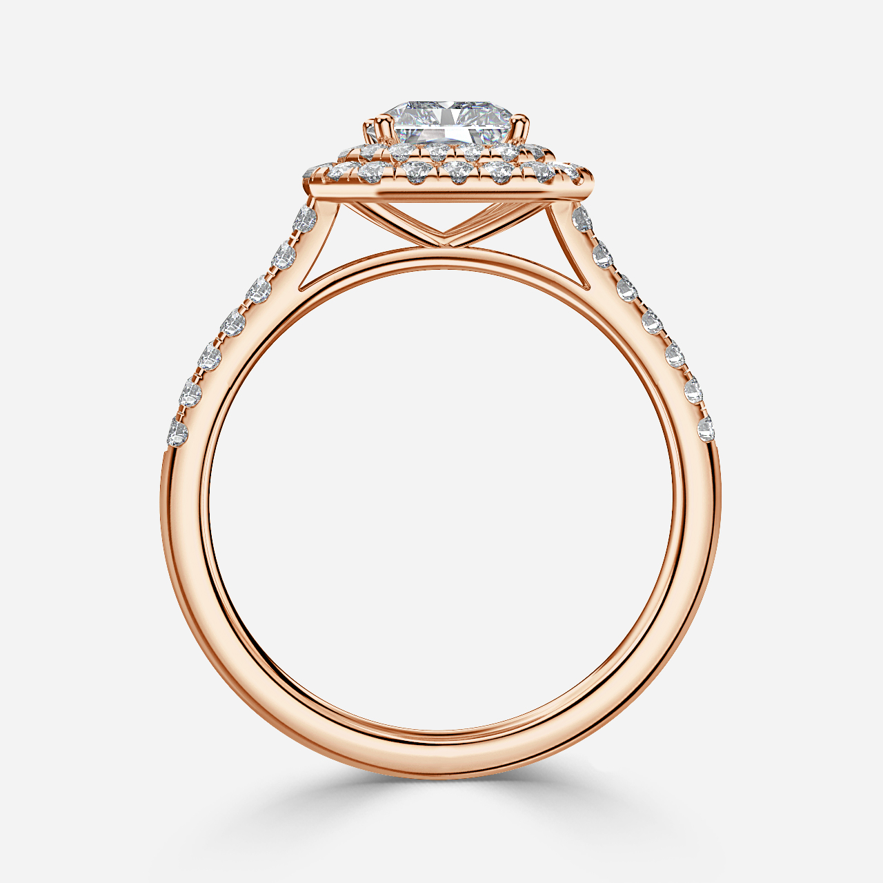 Isoke Rose Gold Halo Engagement Ring