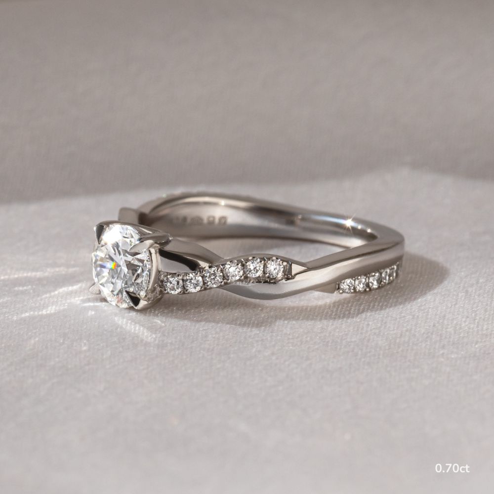 Sahana White Gold Pave Engagement Ring