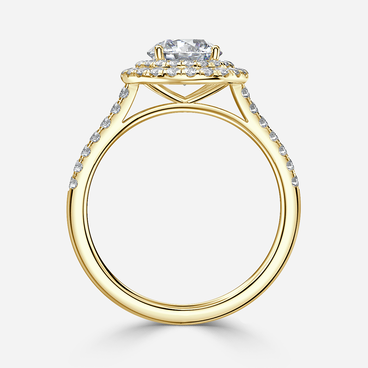 Isoke Yellow Gold Halo Engagement Ring