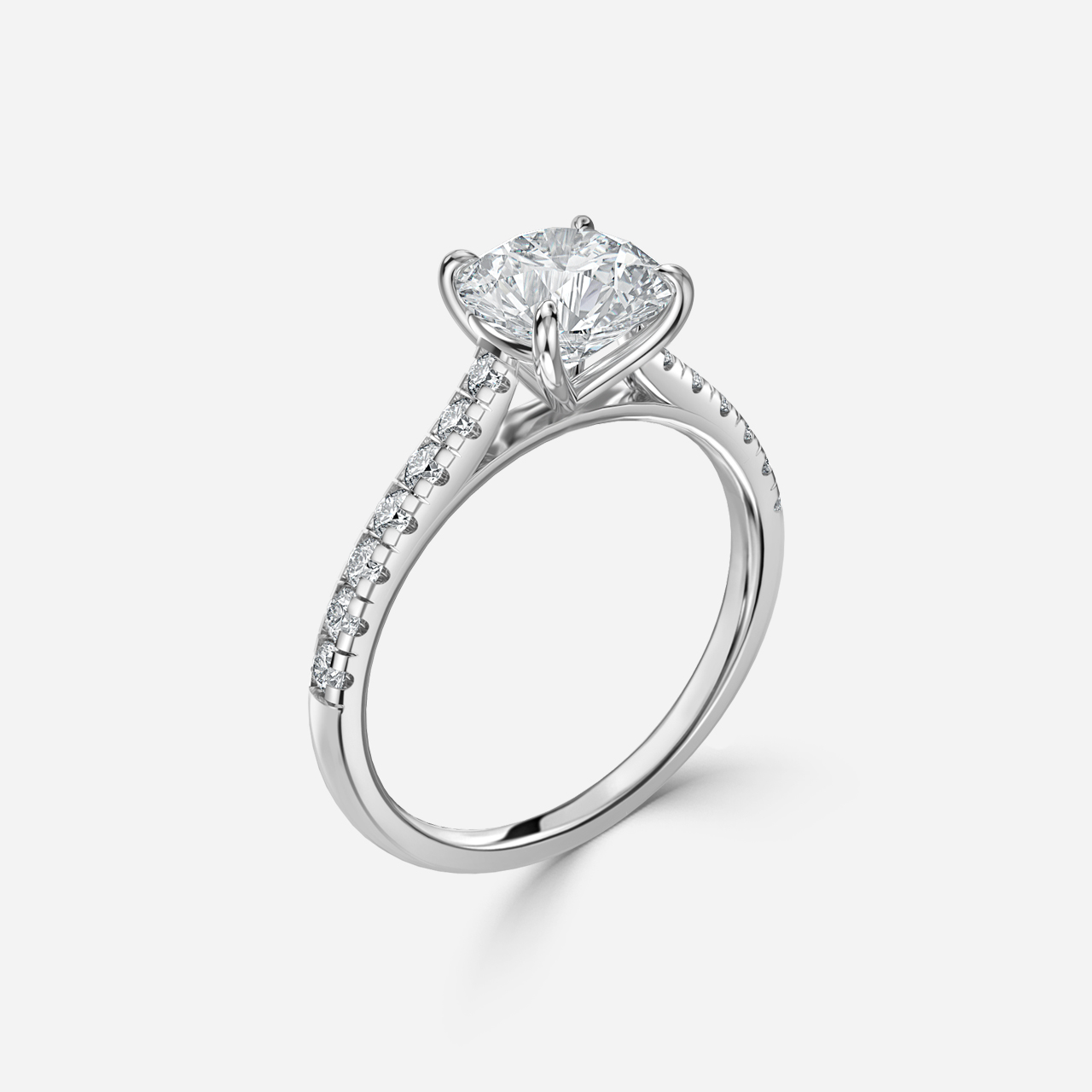 Josephine White Gold Pave Engagement Ring