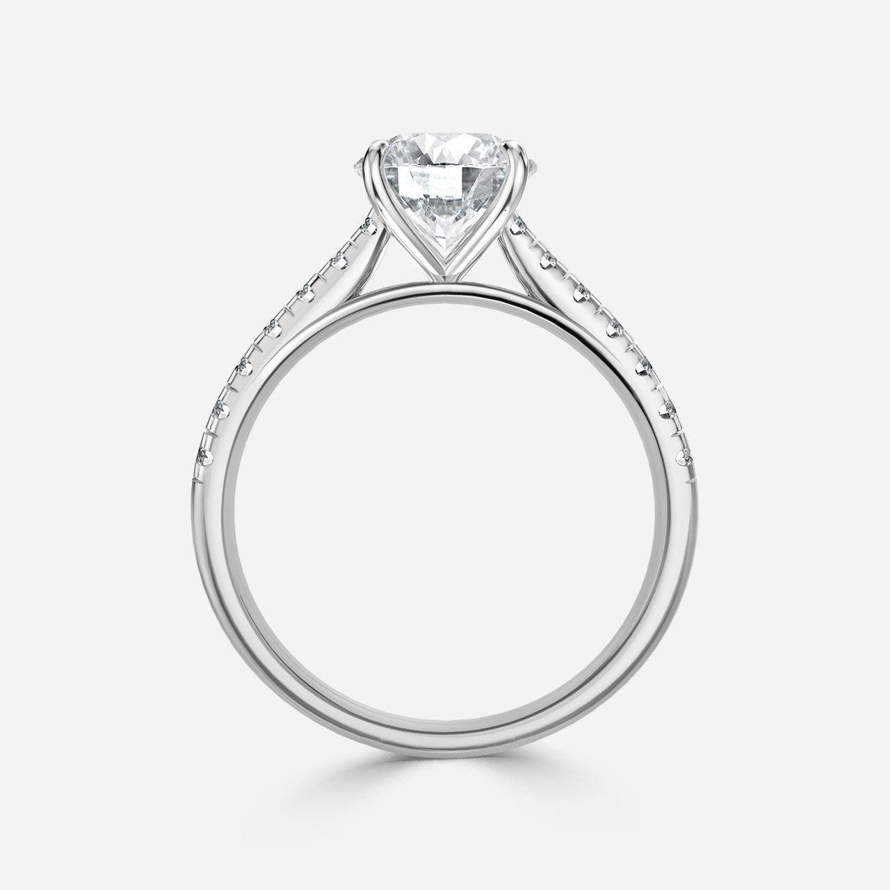 Josephine White Gold Pave Engagement Ring