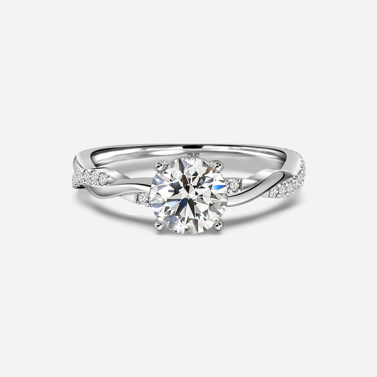 Sahana White Gold Pave Engagement Ring