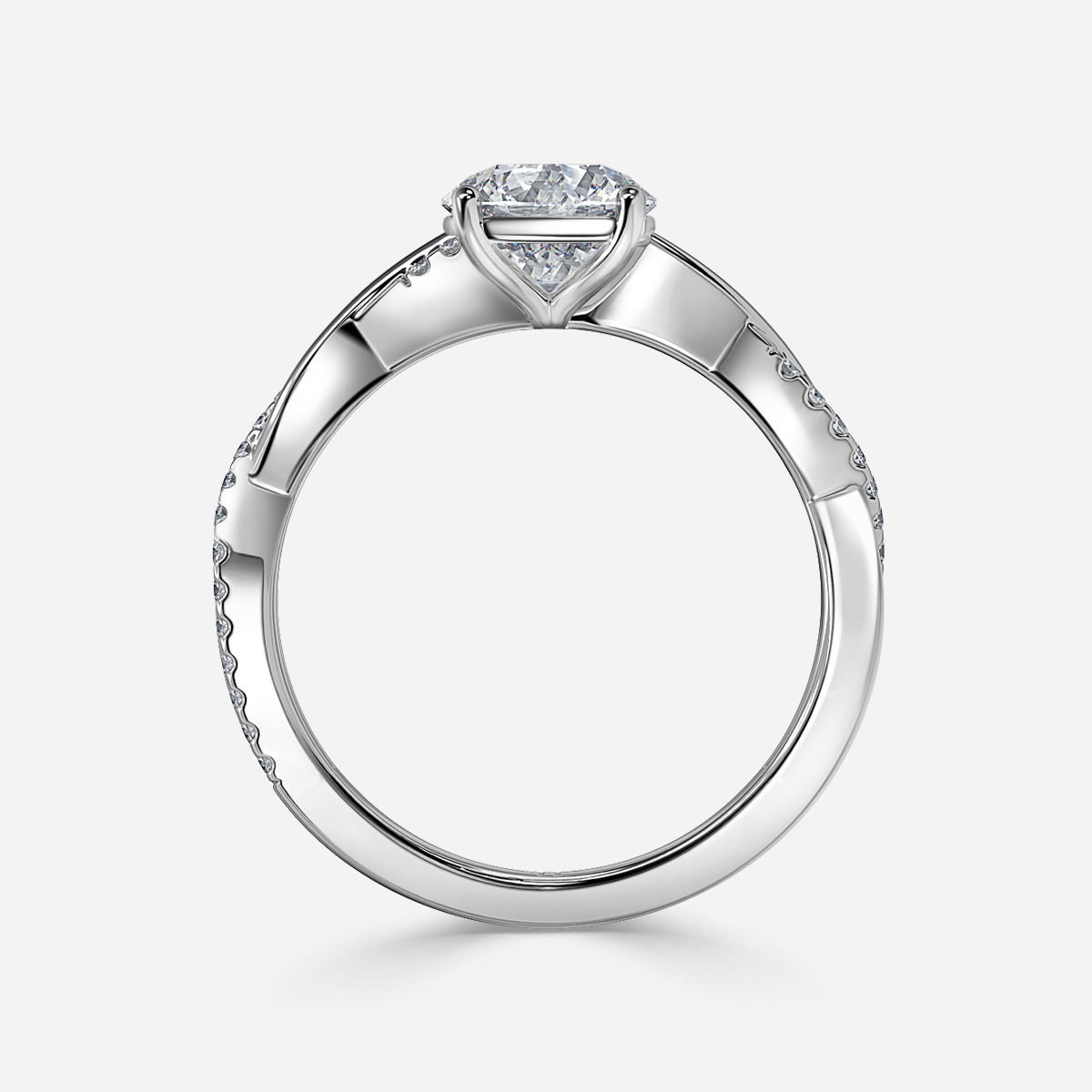 Sahana White Gold Pave Engagement Ring