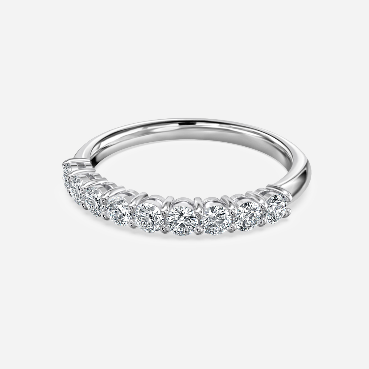 Shared Single Claw Set Platinum Wedding Ring