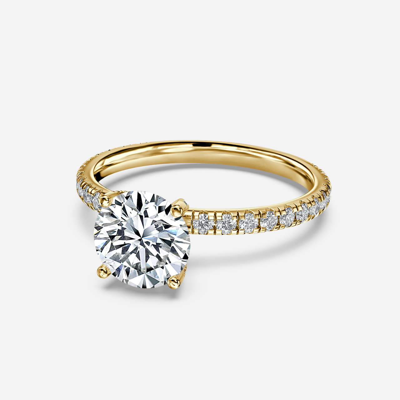 Sofia Yellow Gold Pave Engagement Ring