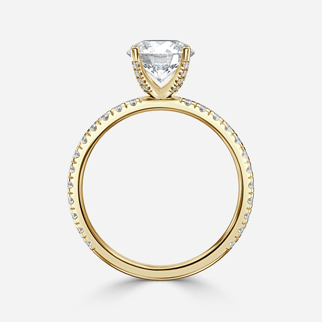 Sofia Yellow Gold Pave Engagement Ring