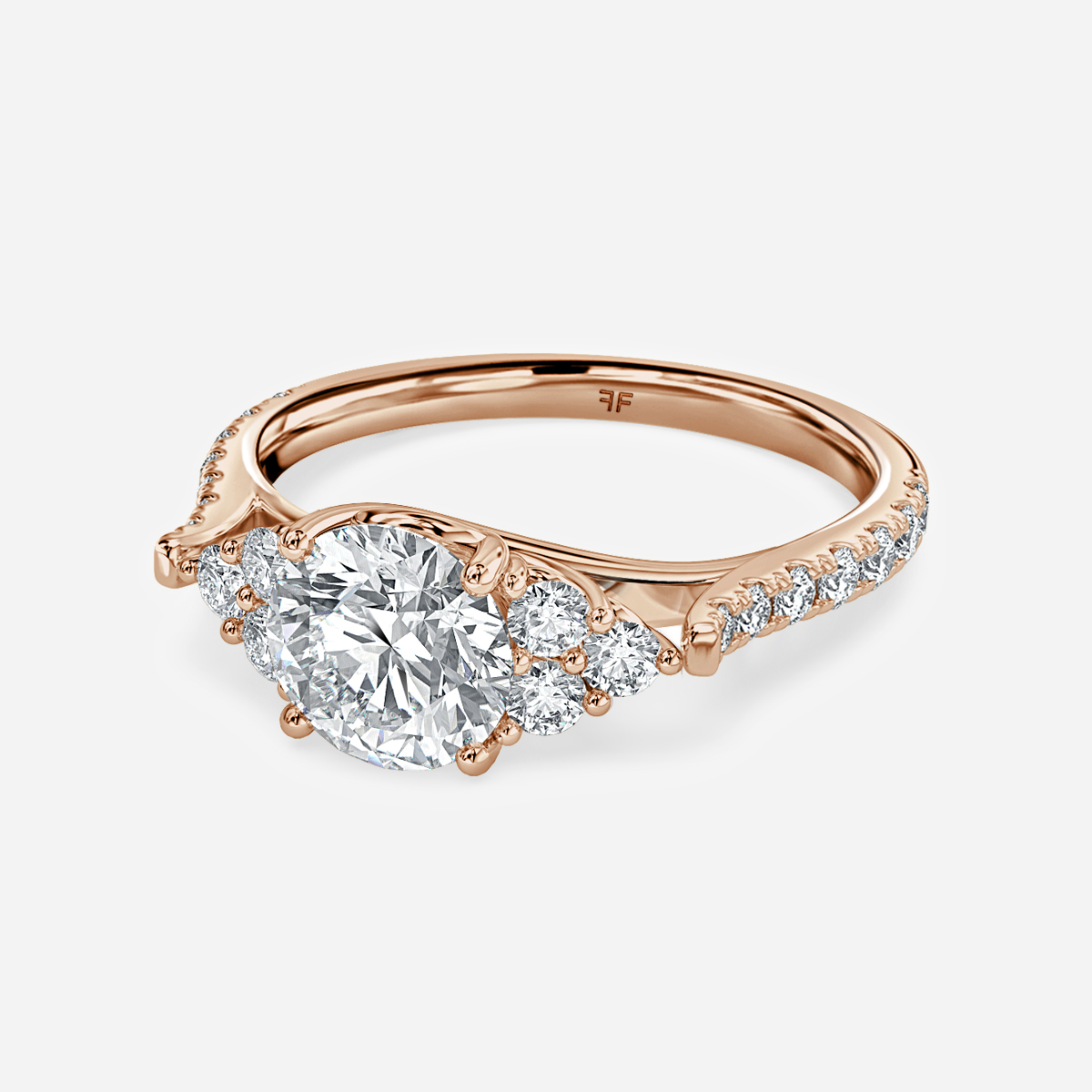 Mithrial Rose Gold Flower Engagement Ring
