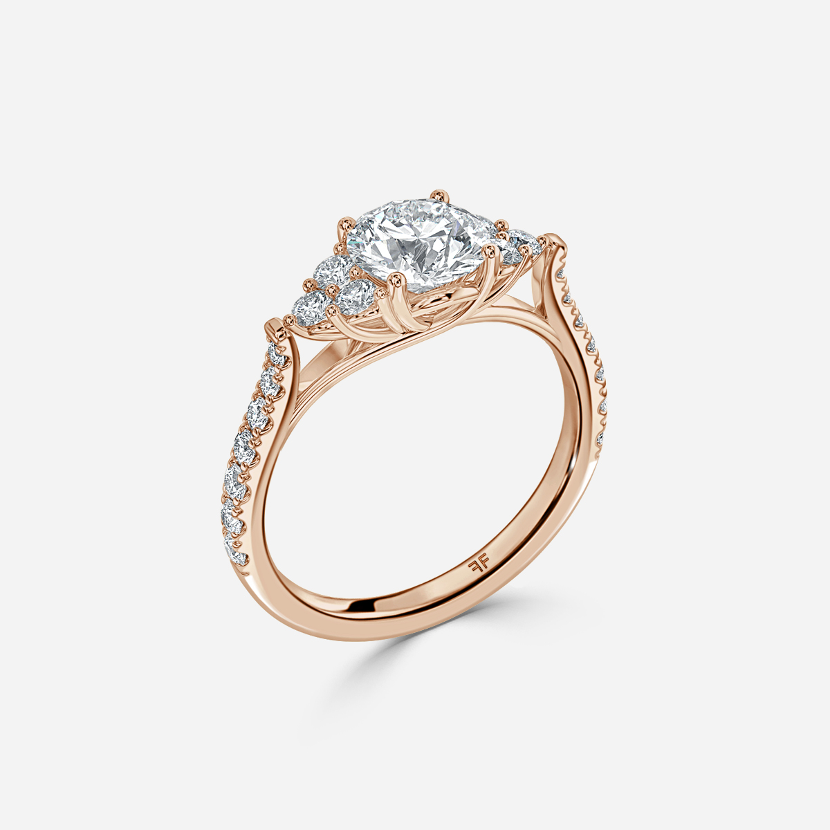 Mithrial Rose Gold Flower Engagement Ring