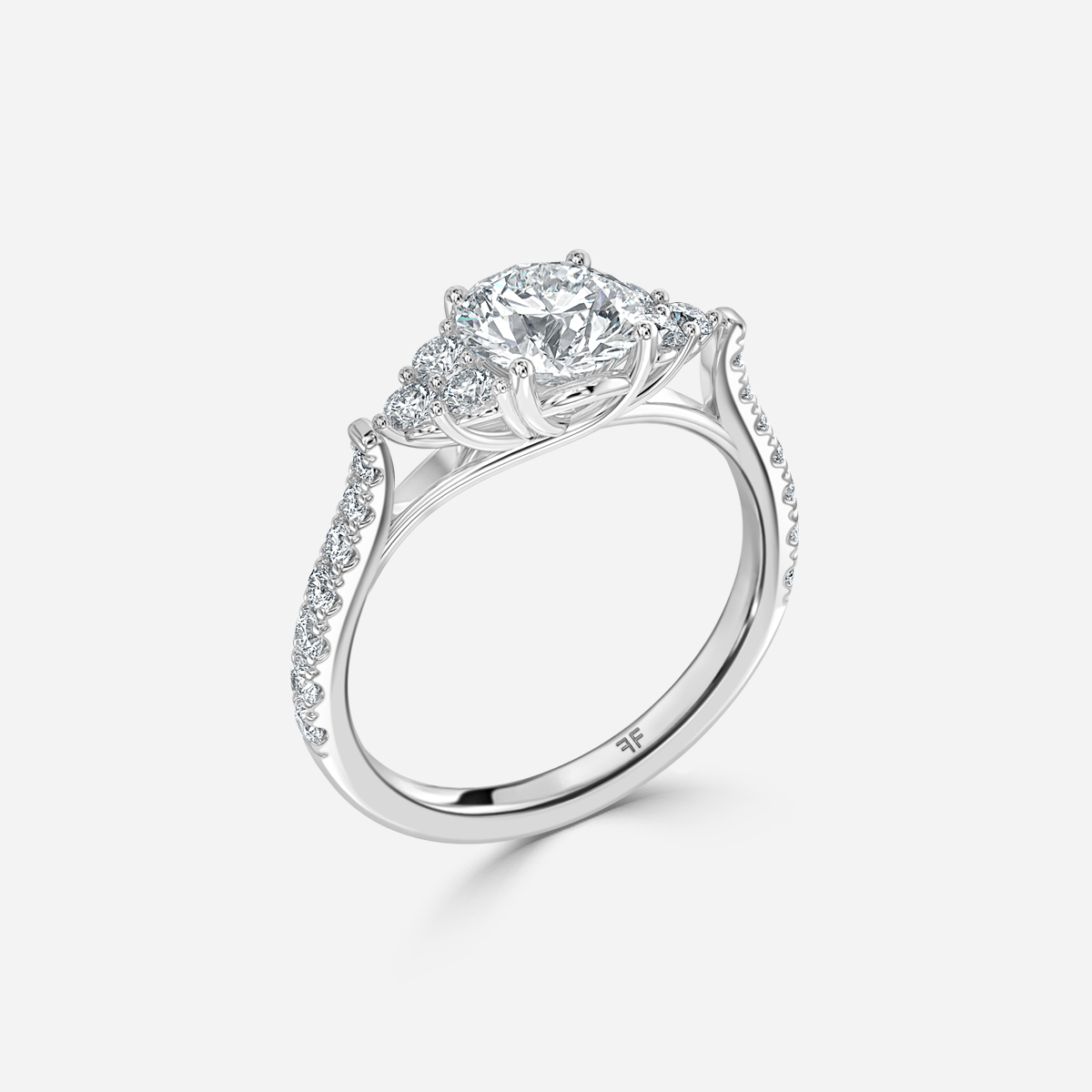 Mithrial White Gold Trilogy Engagement Ring