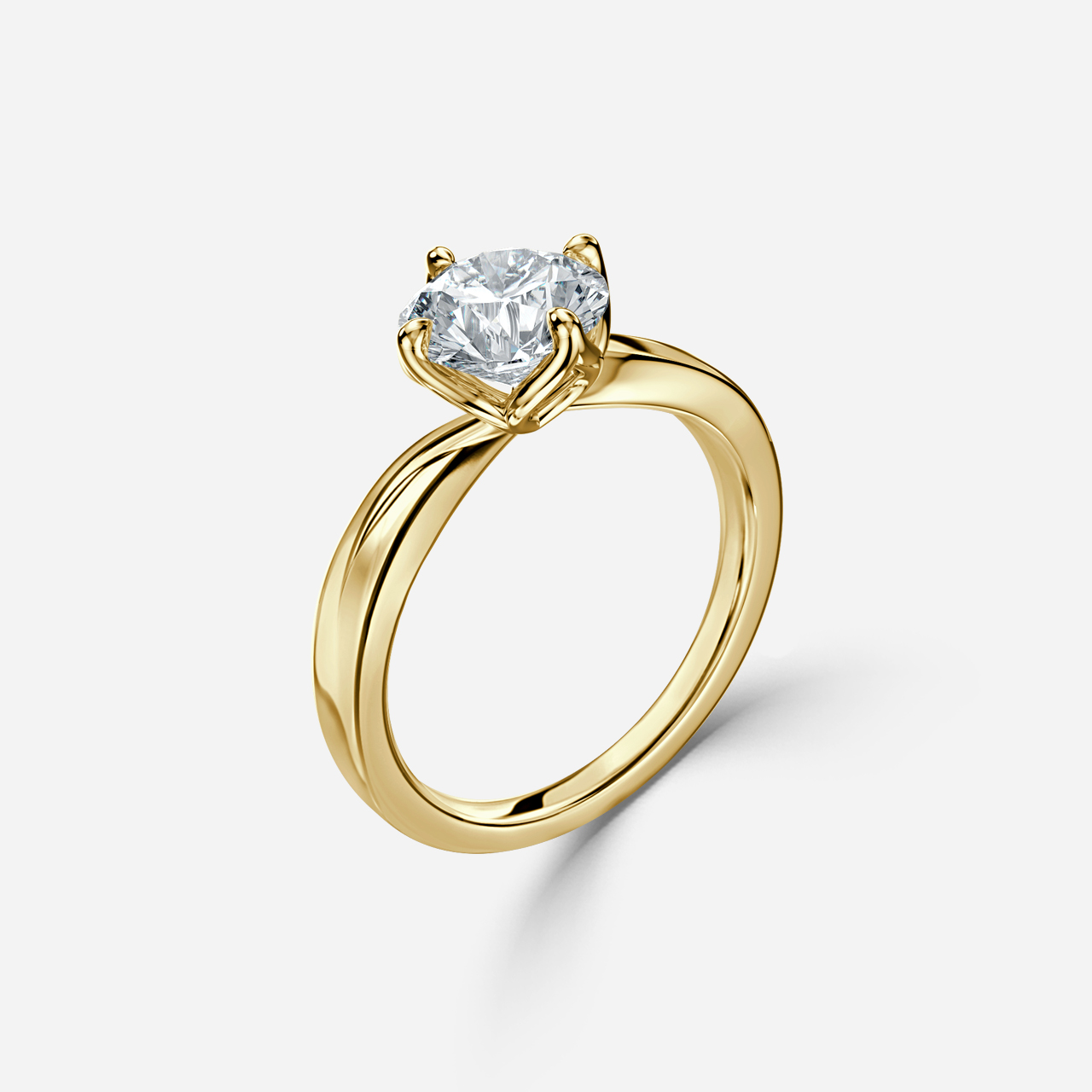 Vri Yellow Gold Flower Engagement Ring