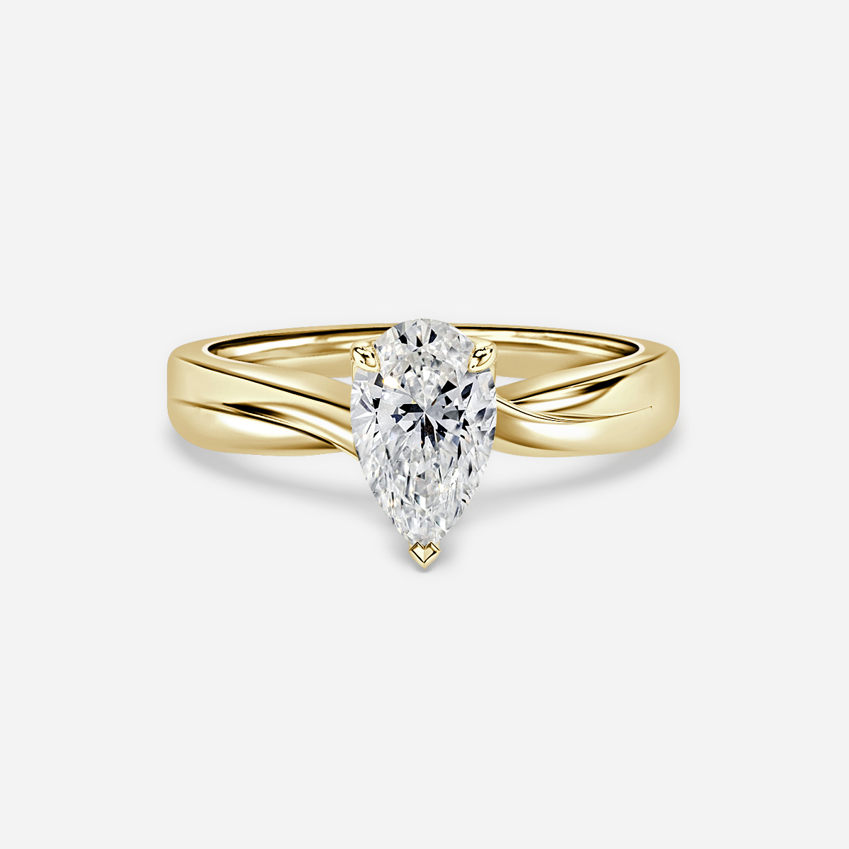 Vri Yellow Gold Solitaire Engagement Ring