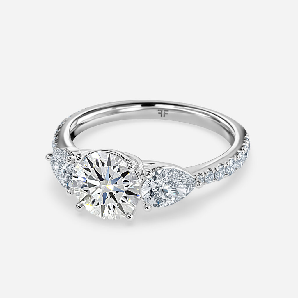 Vivian Pave Engagement Ring In Platinum
