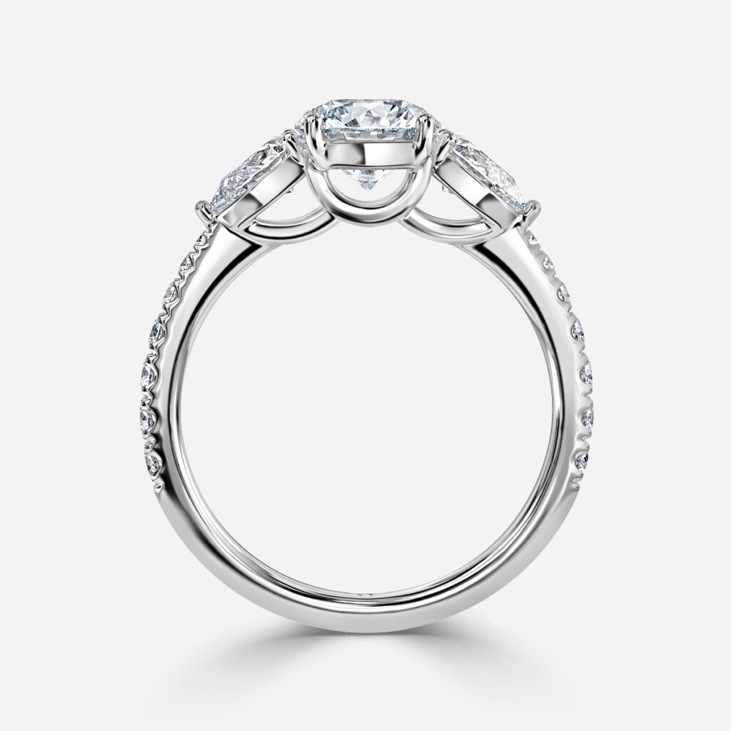 Vivian Pave Engagement Ring In Platinum