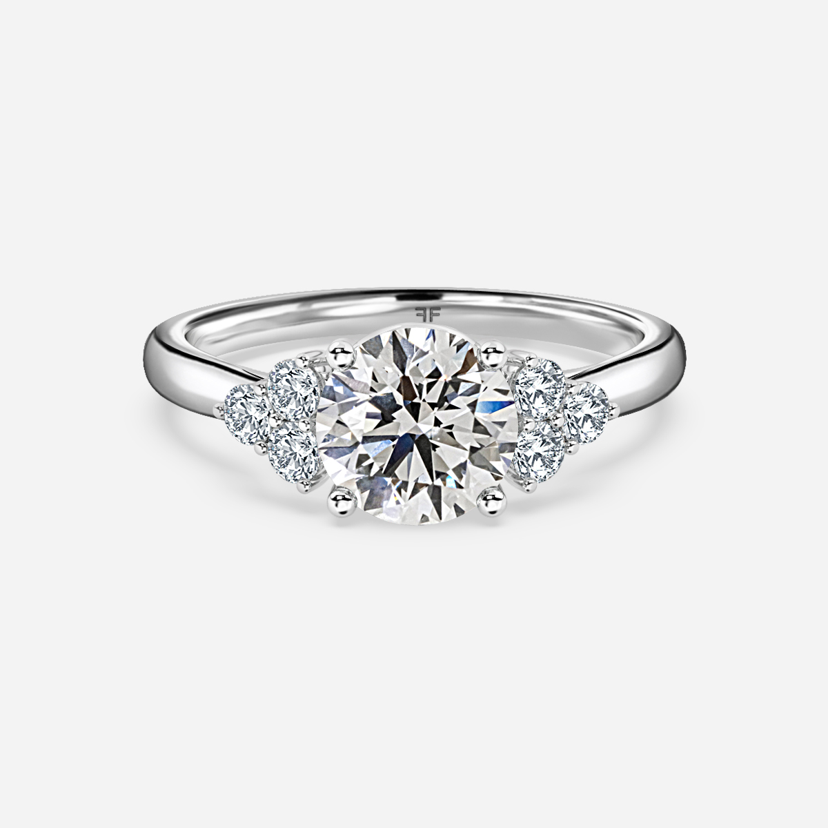 Isabella Platinum Flower Engagement Ring Flawless Fine Jewellery London