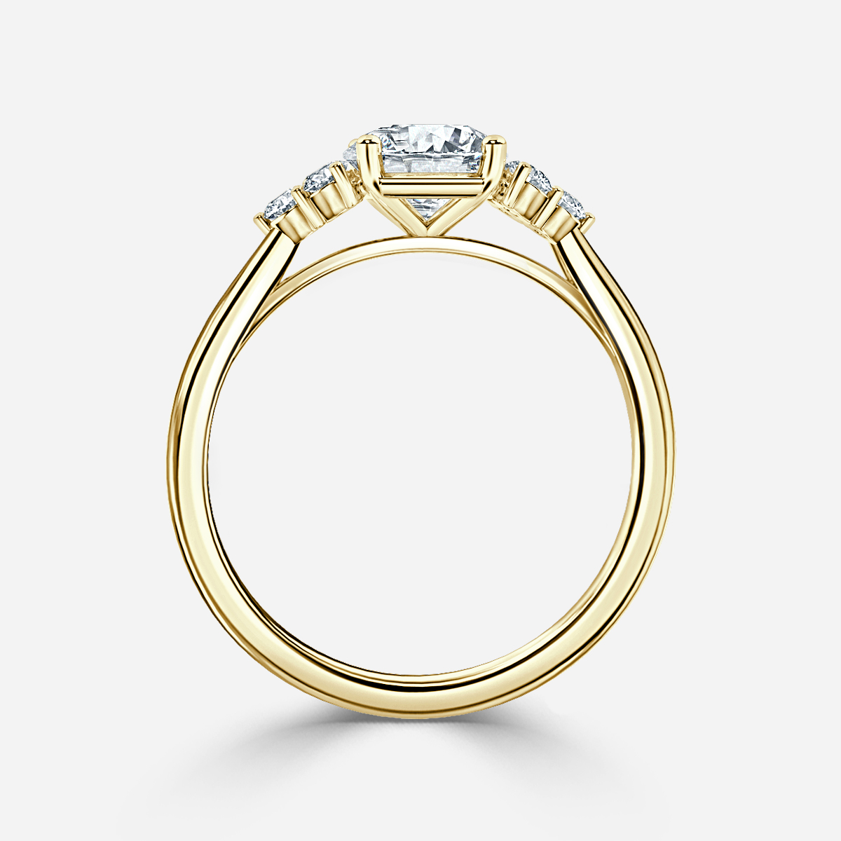 Isabella Yellow Gold Flower Engagement Ring