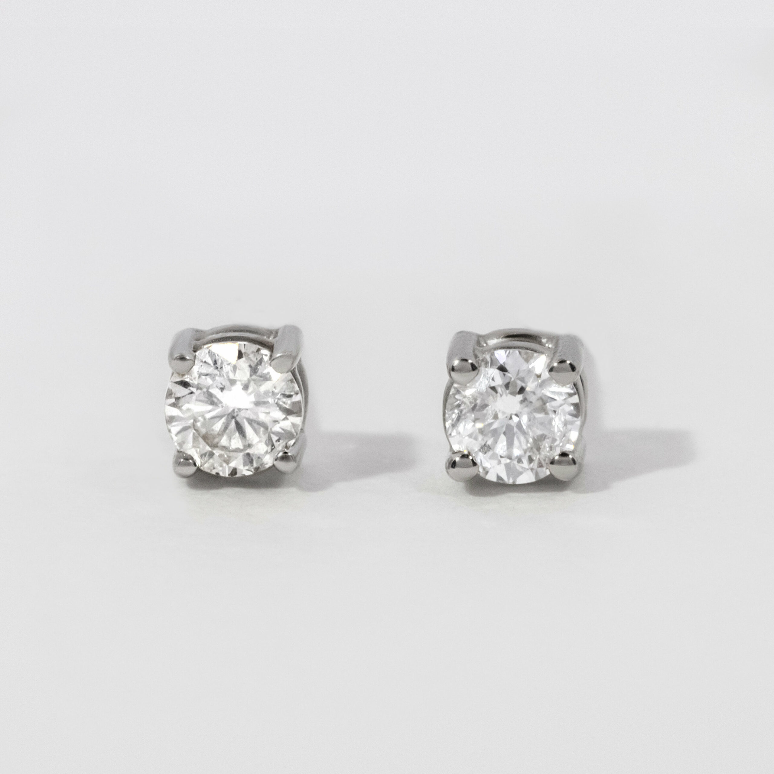Round Diamond Stud Earrings 0.22ct In White Gold