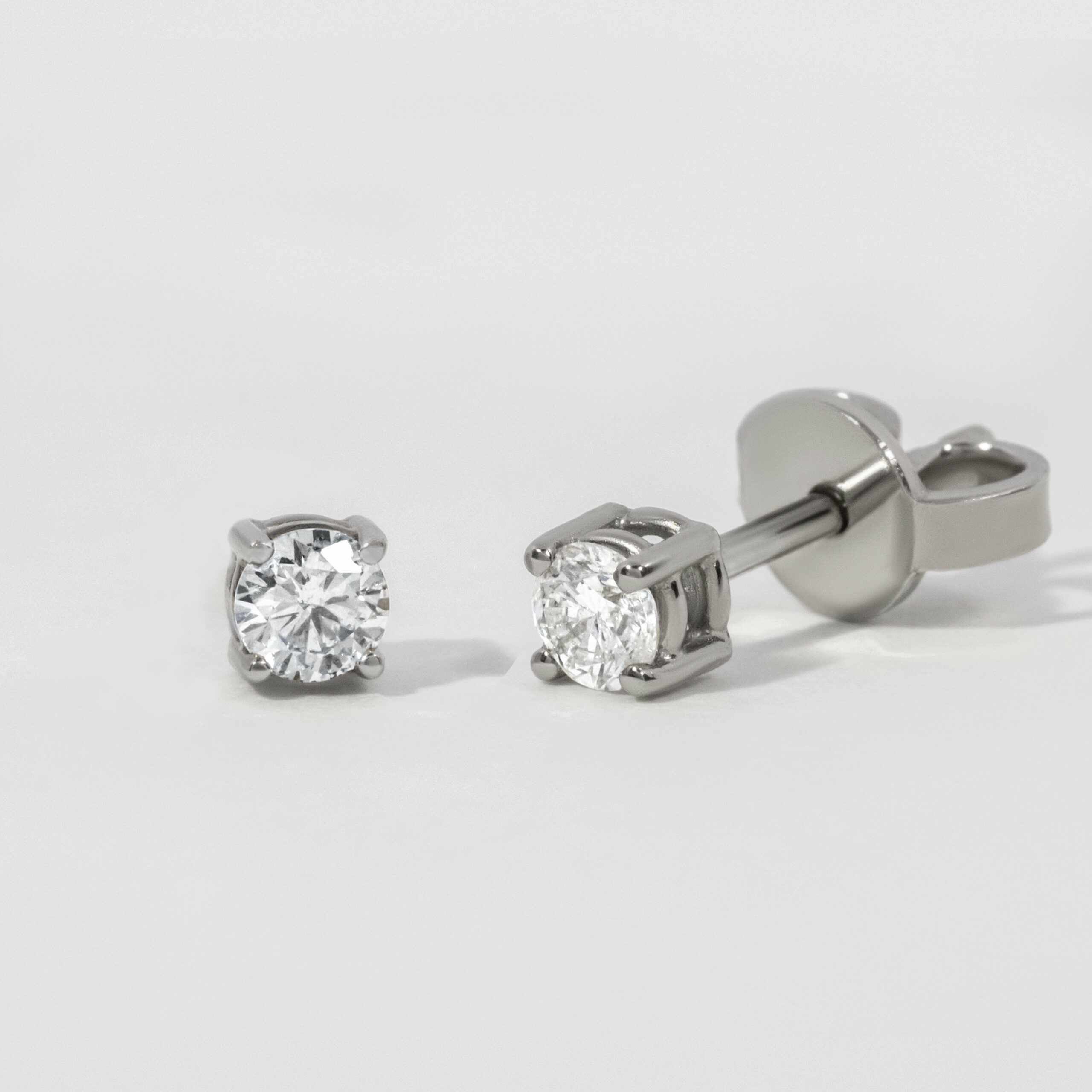 Round Diamond Stud Earrings 0.22ct In White Gold