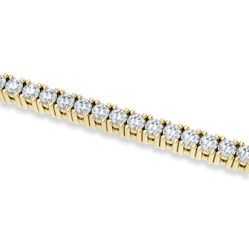 Round Diamond Tennis Bracelet 3ct In Yellow Gold
