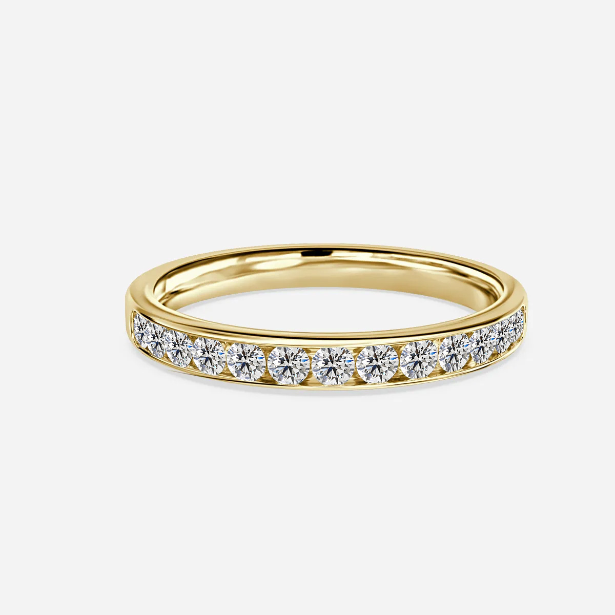 Angelou Channel Set Round Brilliant Cut Diamond Ring In Yellow Gold