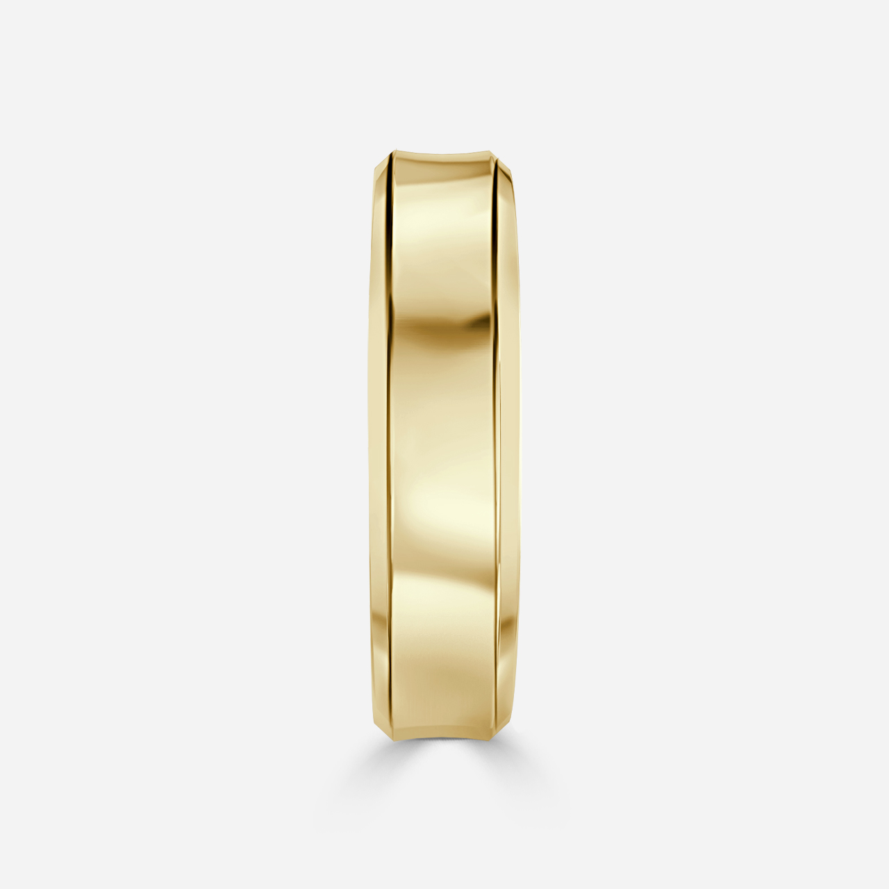 Concave Profile Wedding Ring In Yellow Gold