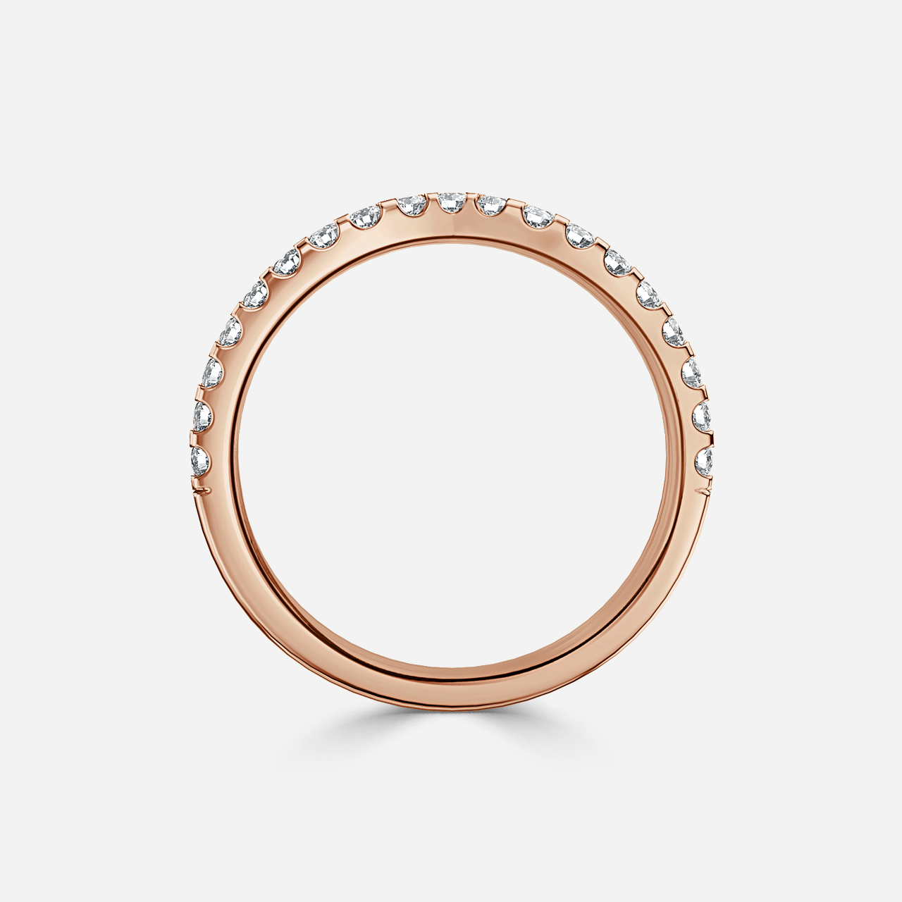 Curved Claw Set Rose Gold Wedding Ring
