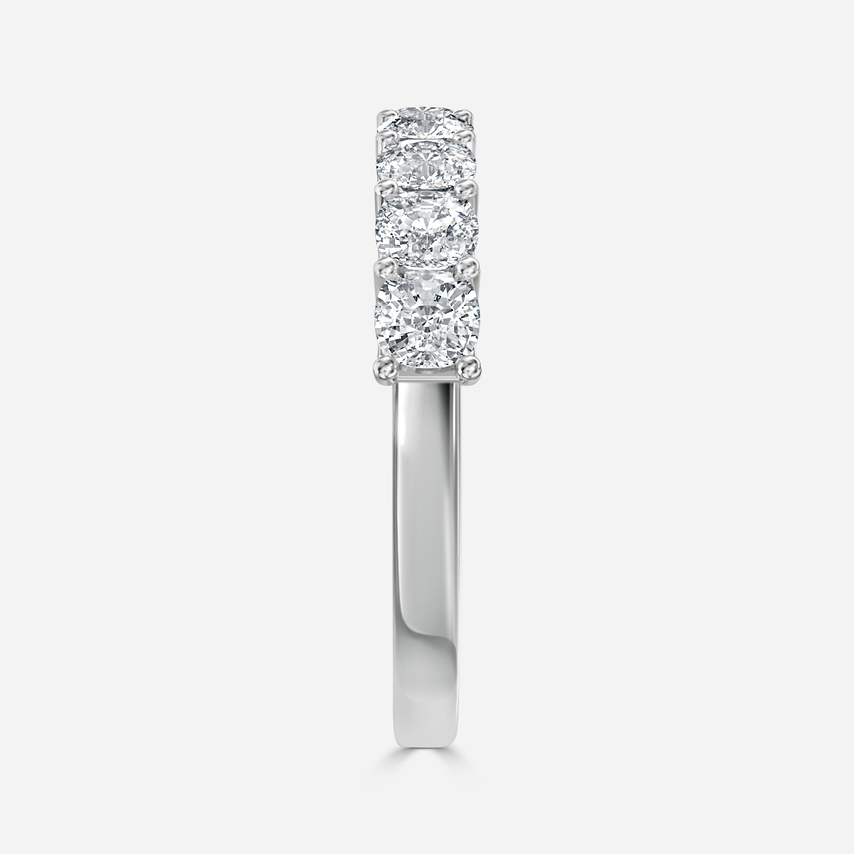Cushion Diamond Half Eternity Ring In Platinum
