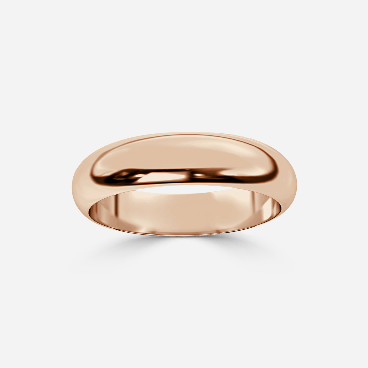 D-Shape Wedding Ring In Rose Gold