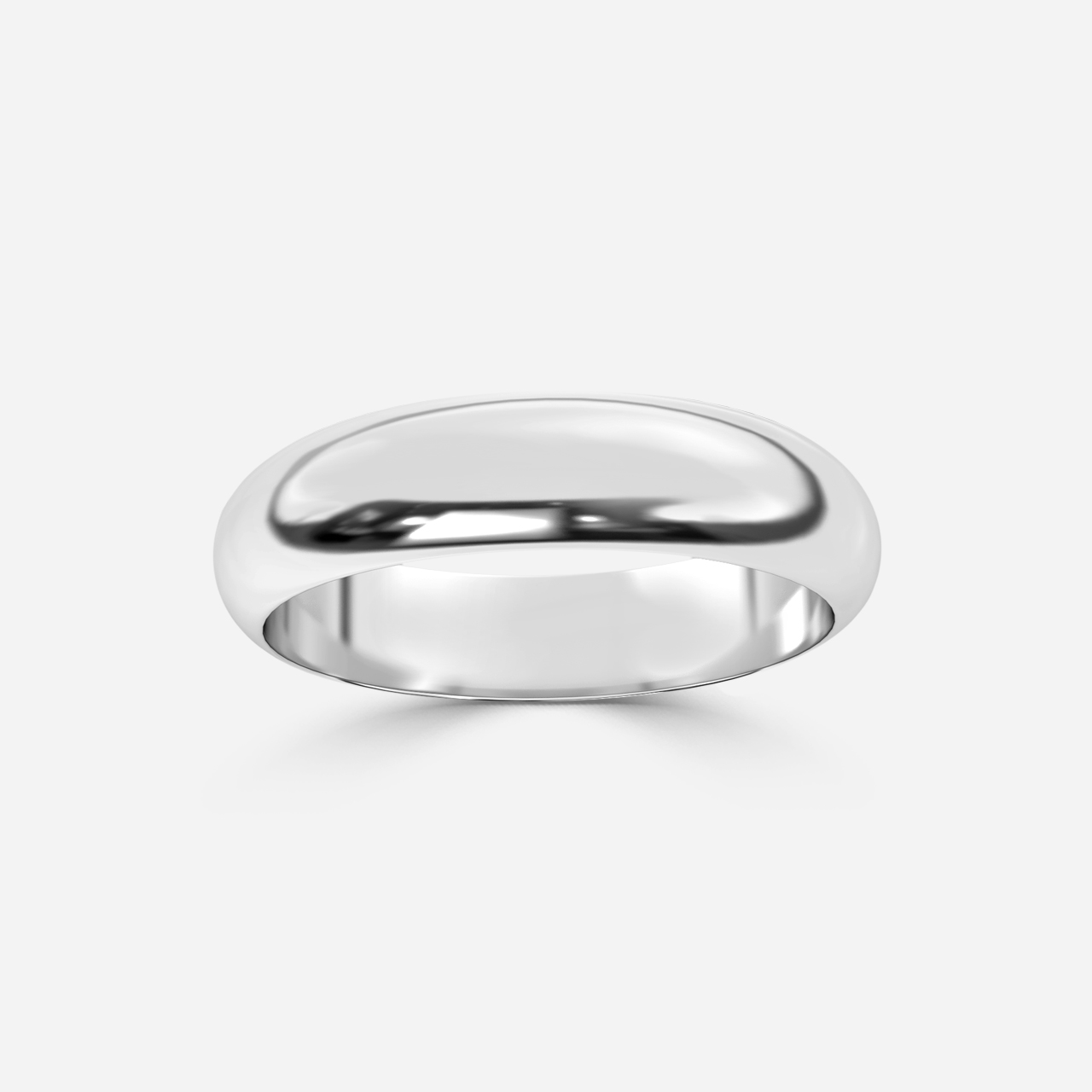 D-Shape Wedding Ring In Platinum