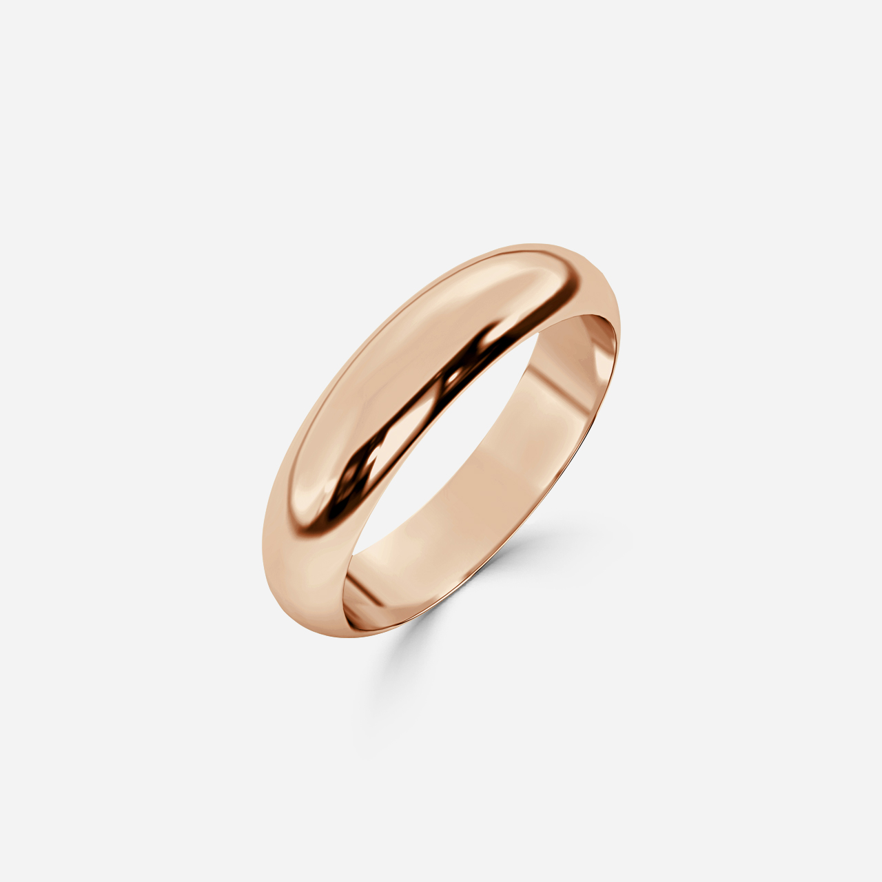 D-Shape Wedding Ring In Rose Gold