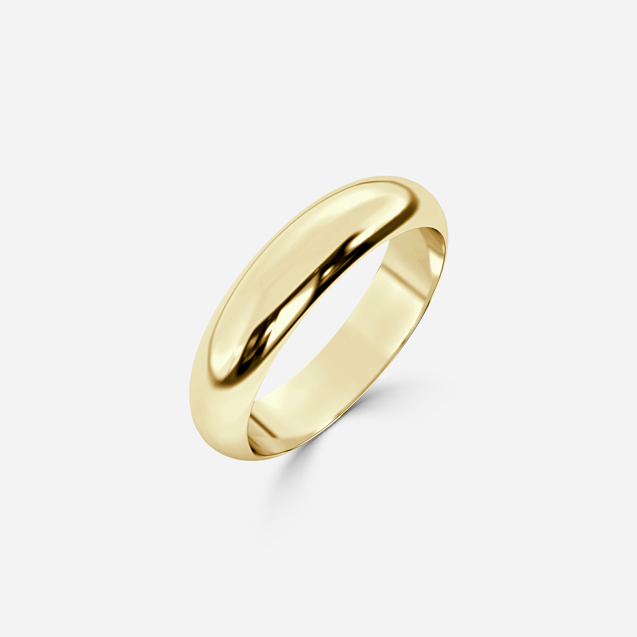 D-Shape Wedding Ring In Yellow Gold