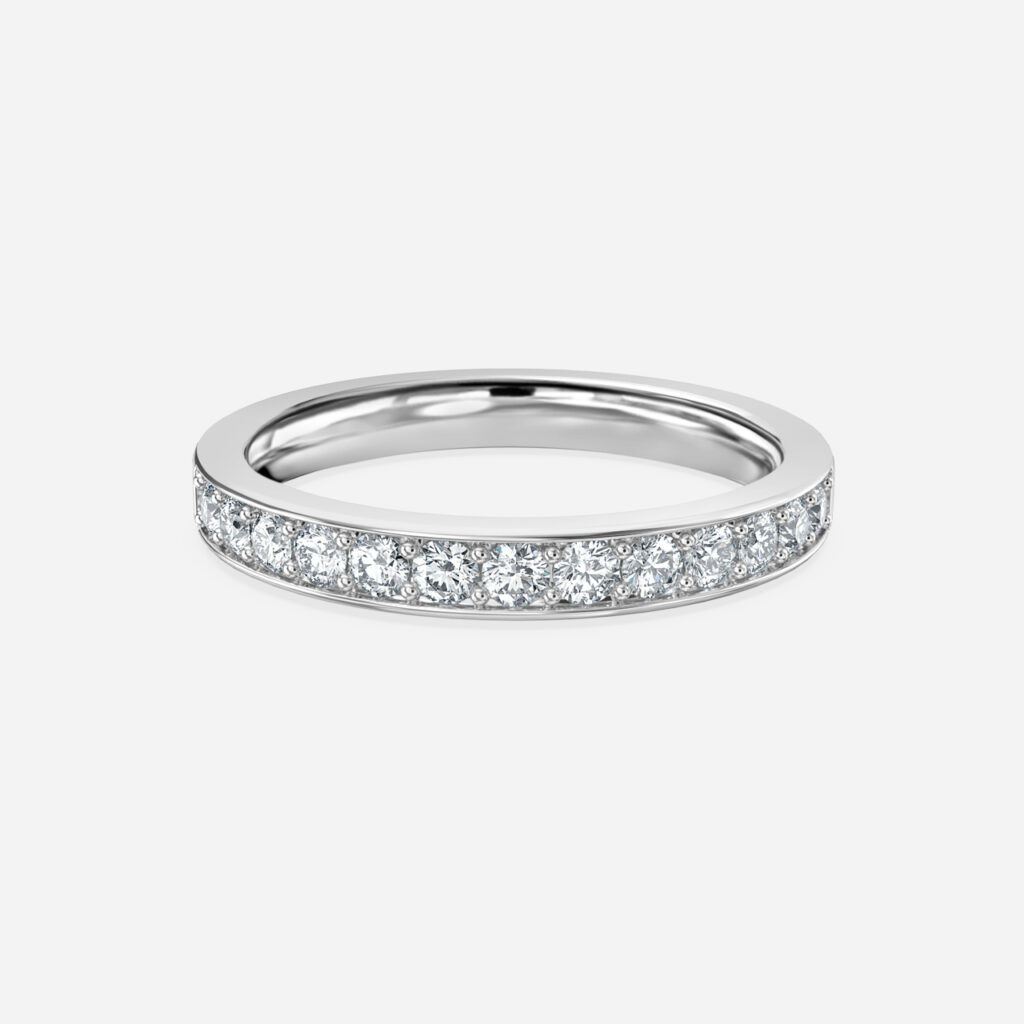 Diamond Wedding Ring Grain Set In Platinum