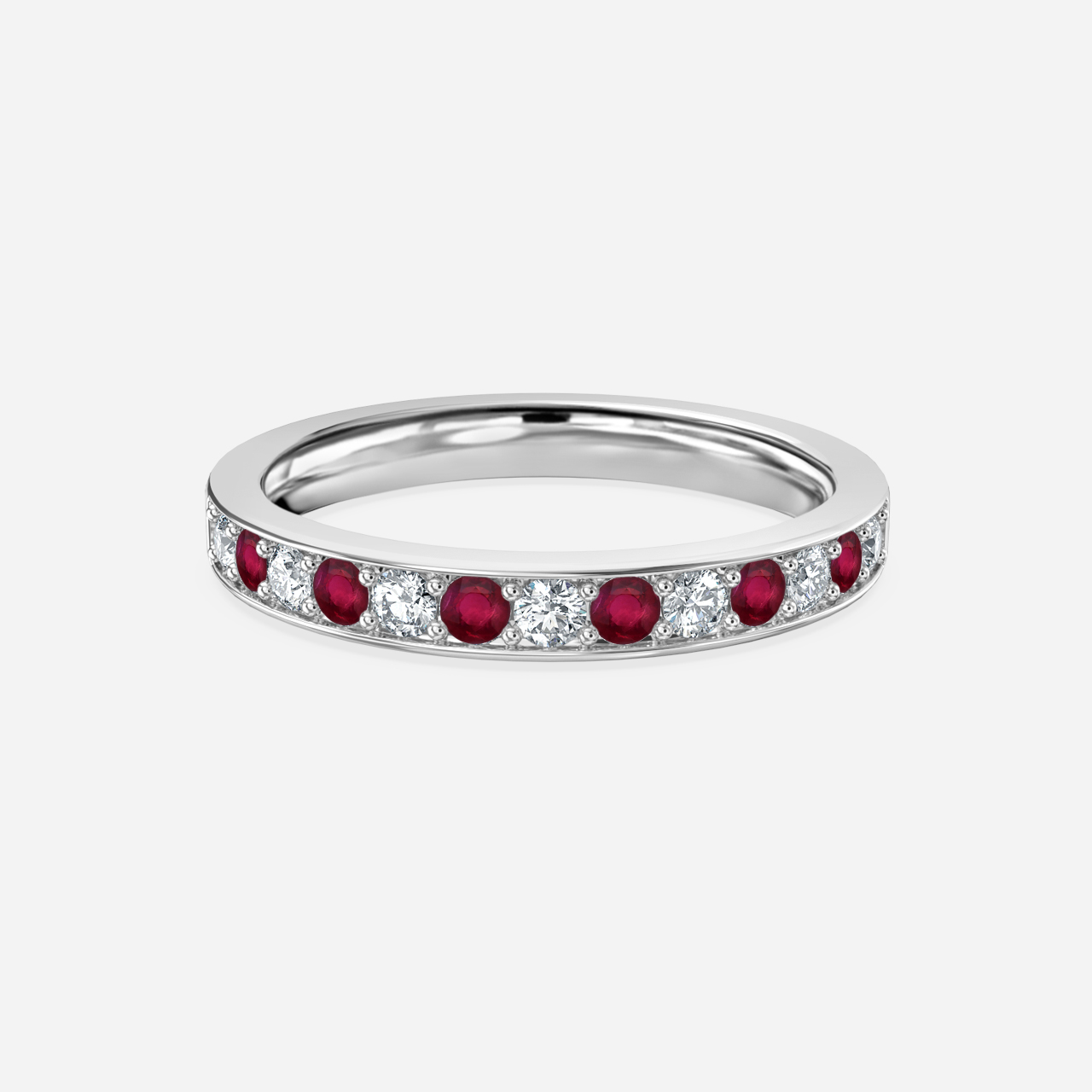 Ruby Diamond And Wedding Ring Grain Set In Platinum Flawless Fine