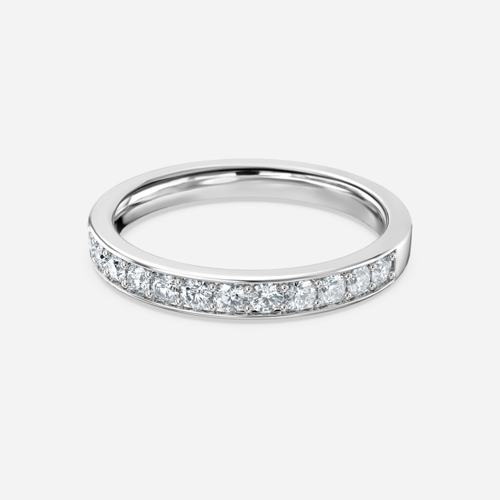 Diamond Wedding Ring Grain Set In Platinum