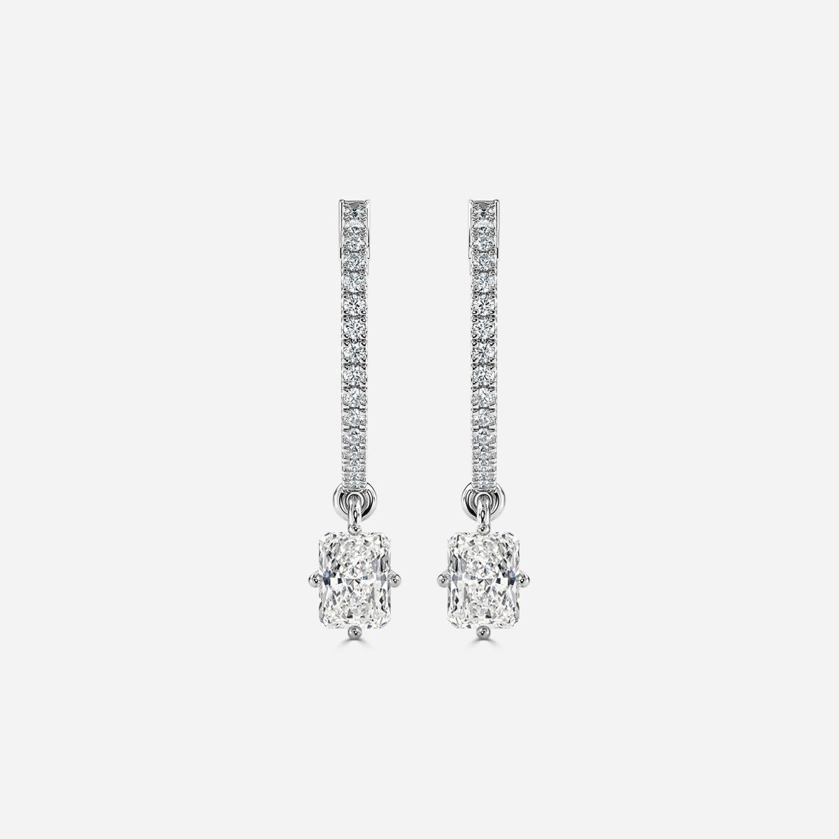 Sia Radiant Hoop Earring In White Gold
