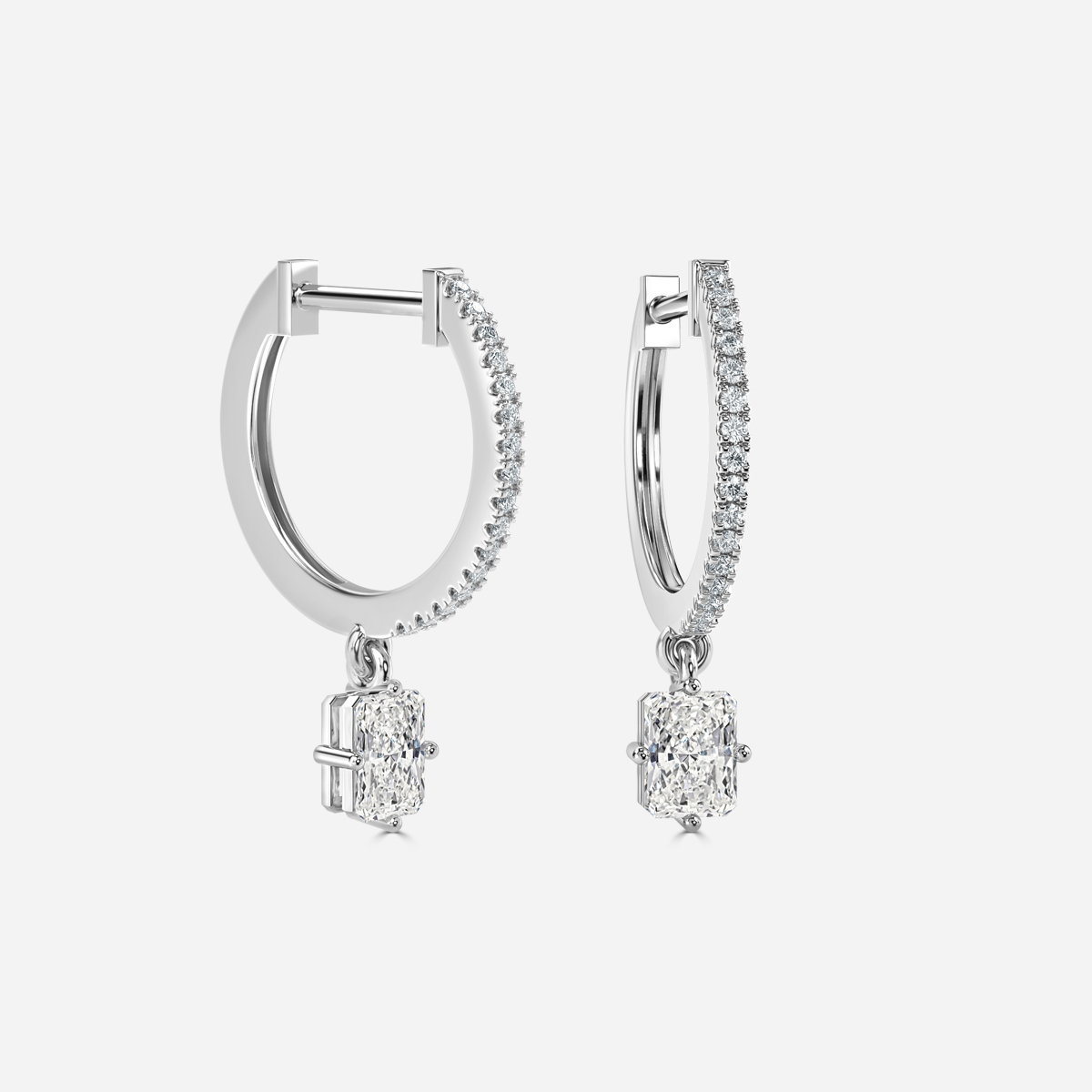 Sia Radiant Hoop Earring In White Gold