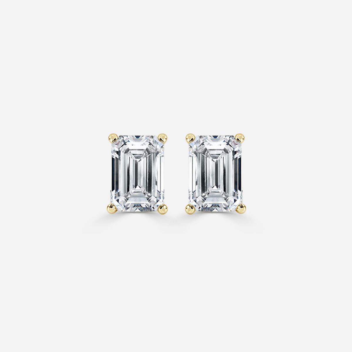 2 ct Brilliant Emerald Cut Solitaire Studs Designer Genuine Flawless VVS1 Simulated high quality Emerald 14K 18K White Gold Earrings Push back