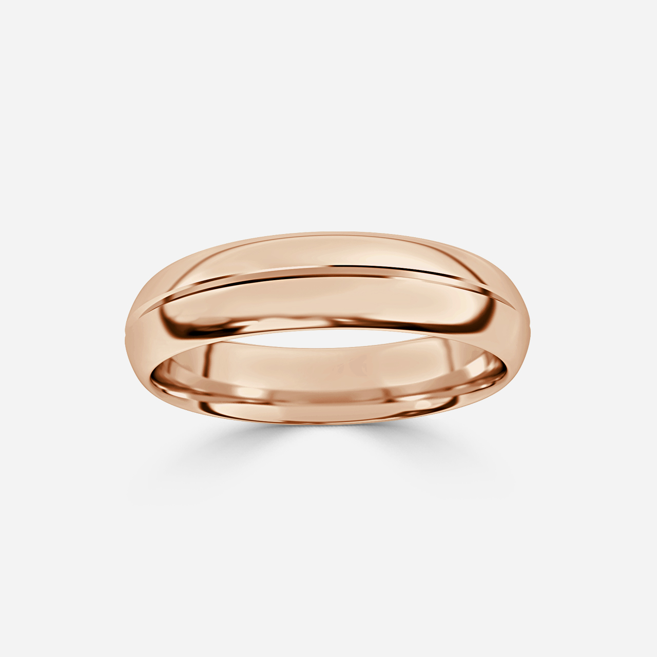 Paris Groove Profile Wedding Ring In Rose Gold