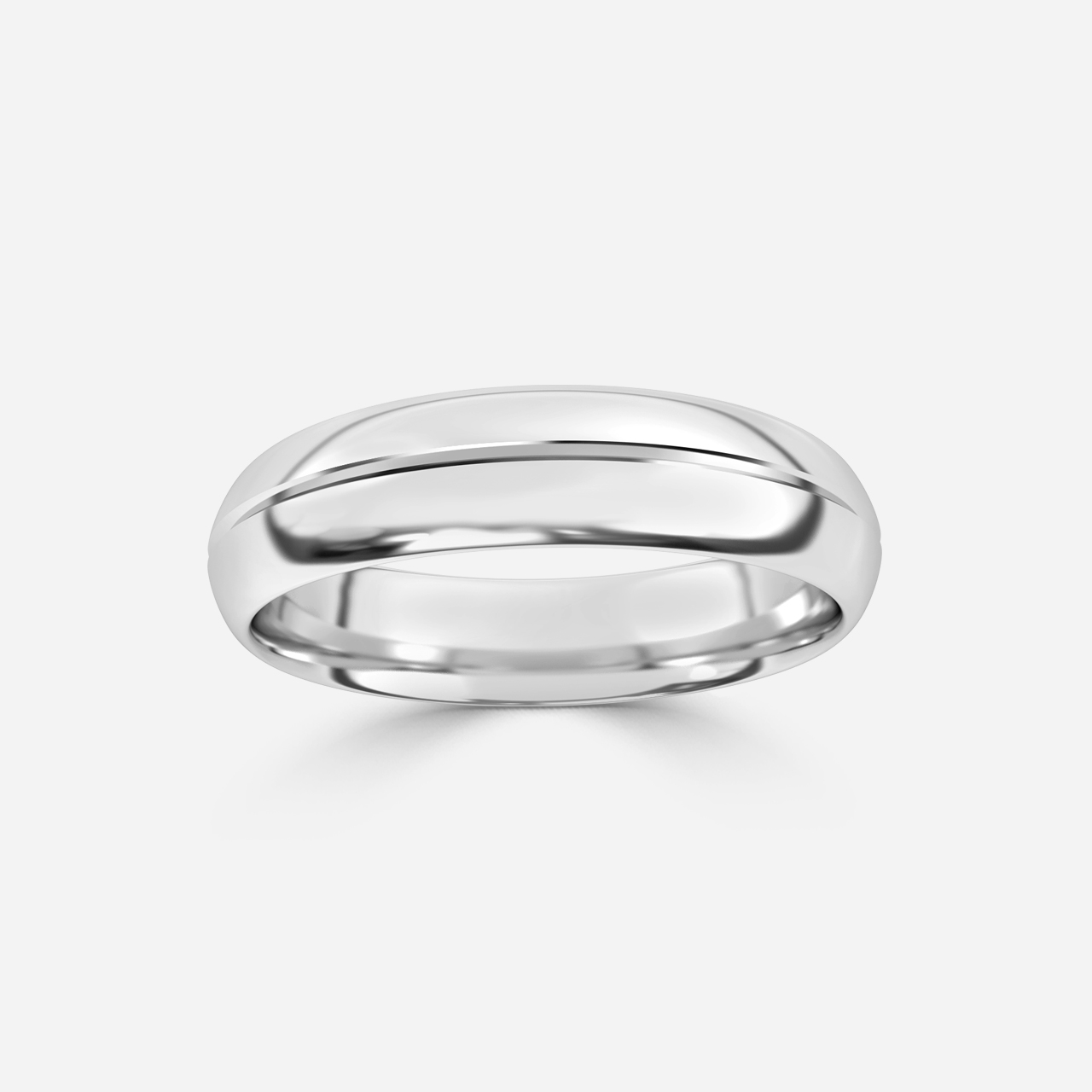 Paris Groove Profile Wedding Ring In White Gold
