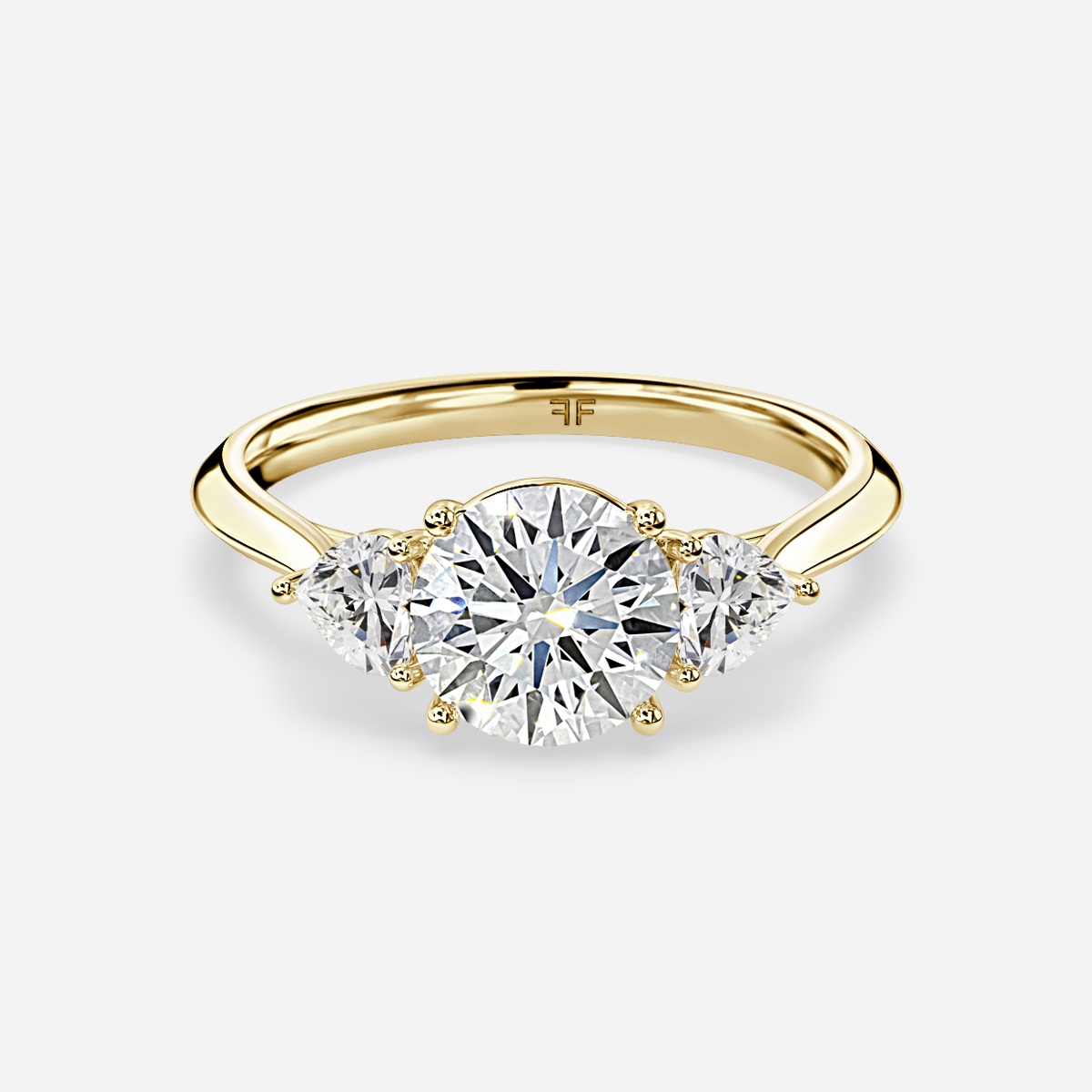 Venus Yellow Gold Trilogy Engagement Ring - Flawless Fine Jewellery ...