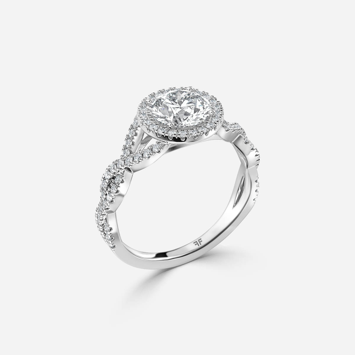 Twisted infinity halo engagement on sale ring