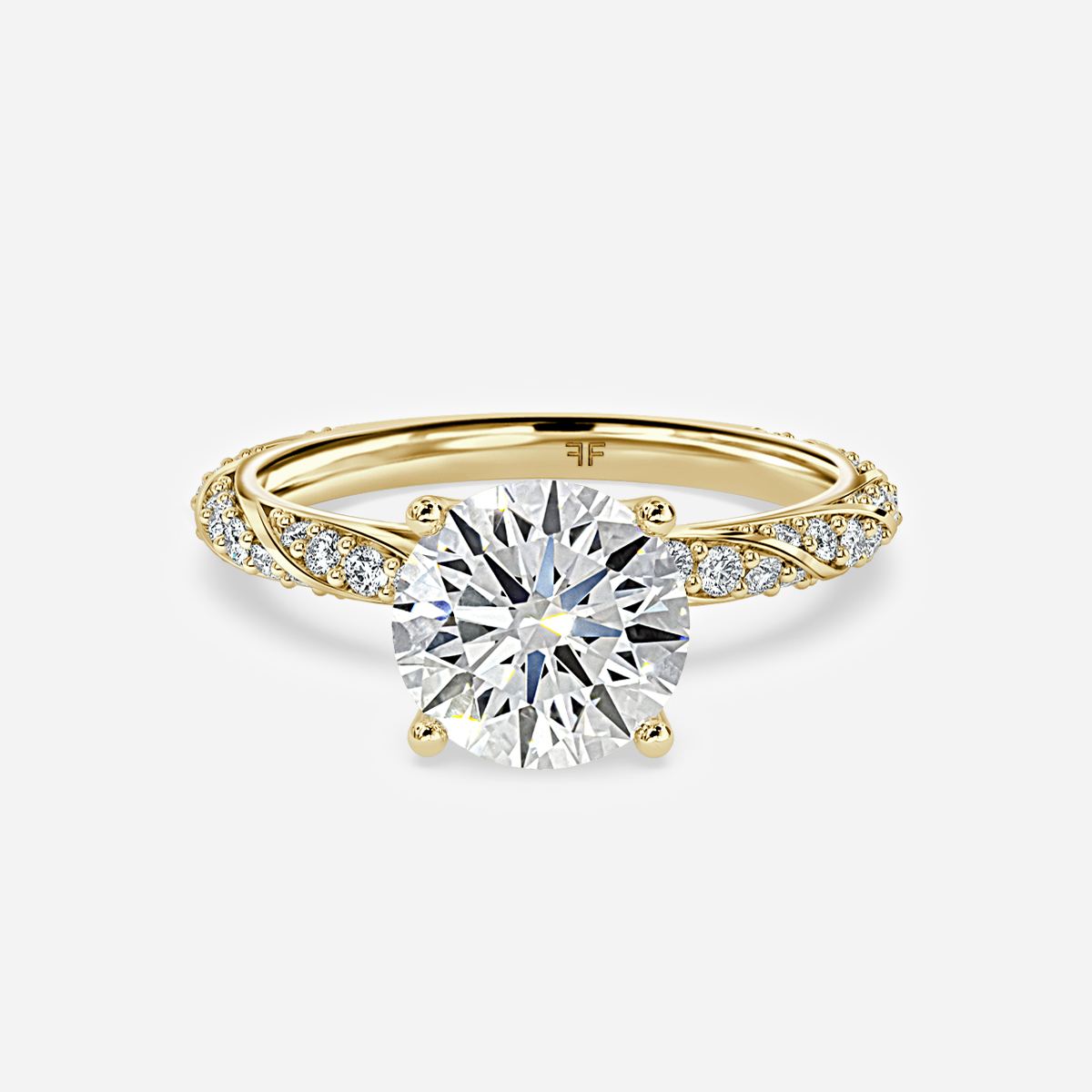 Fior Yellow Gold Unique Engagement Ring