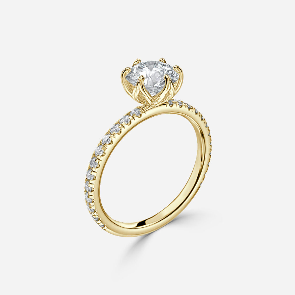 Lily Of The Valley Yellow Gold Engagement Ring