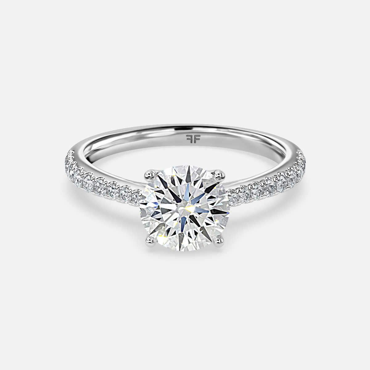Platinum Petite Pave Diamond Ring