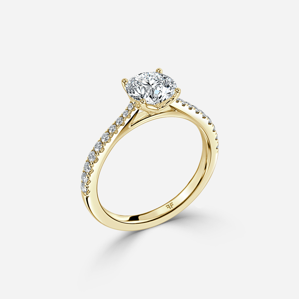 Yellow Gold Petite Pave Diamond Ring