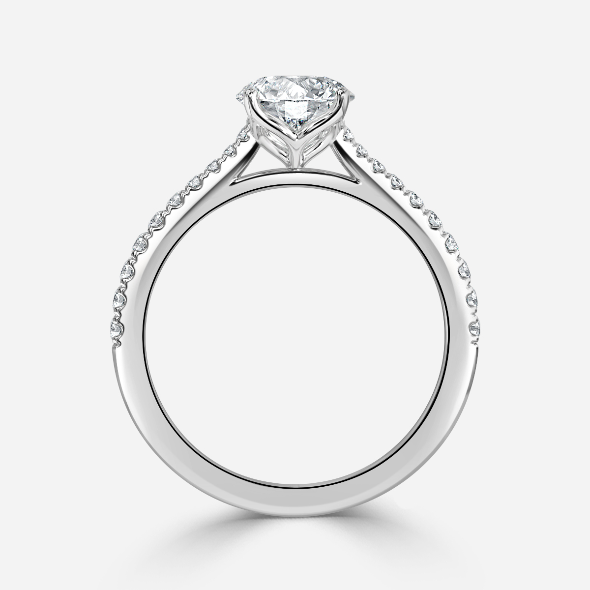 Platinum Petite Pave Diamond Ring