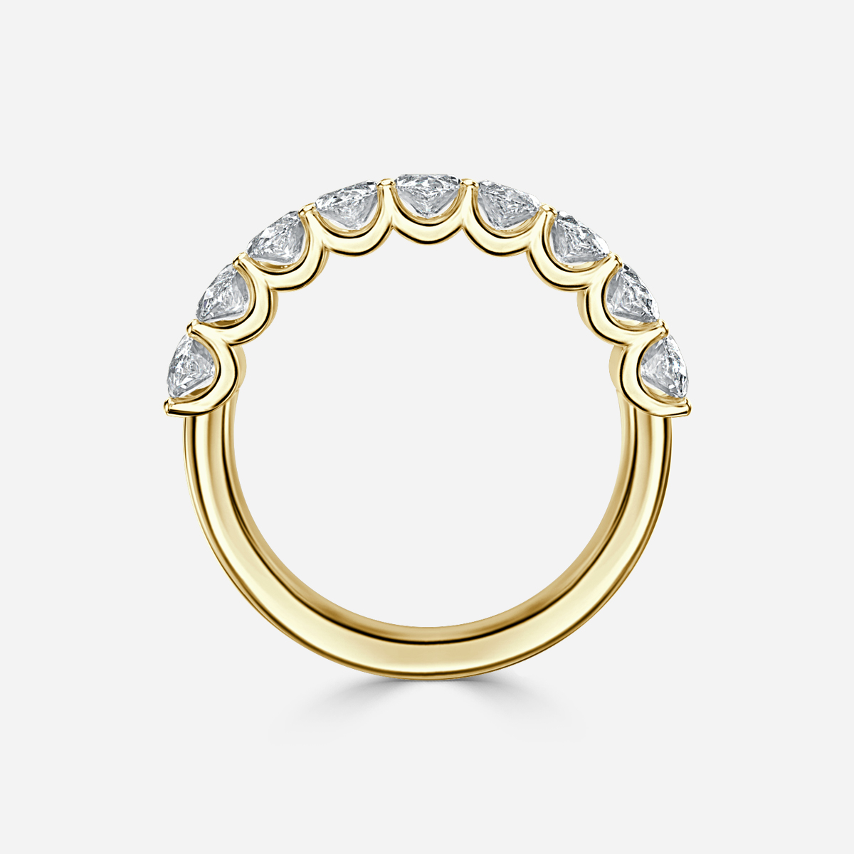 Marquise Diamond Half Eternity Ring In Yellow Gold