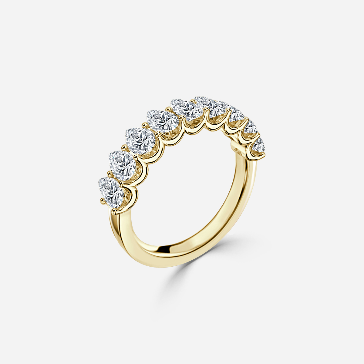 Pear Diamond Half Eternity Ring In Yellow Gold