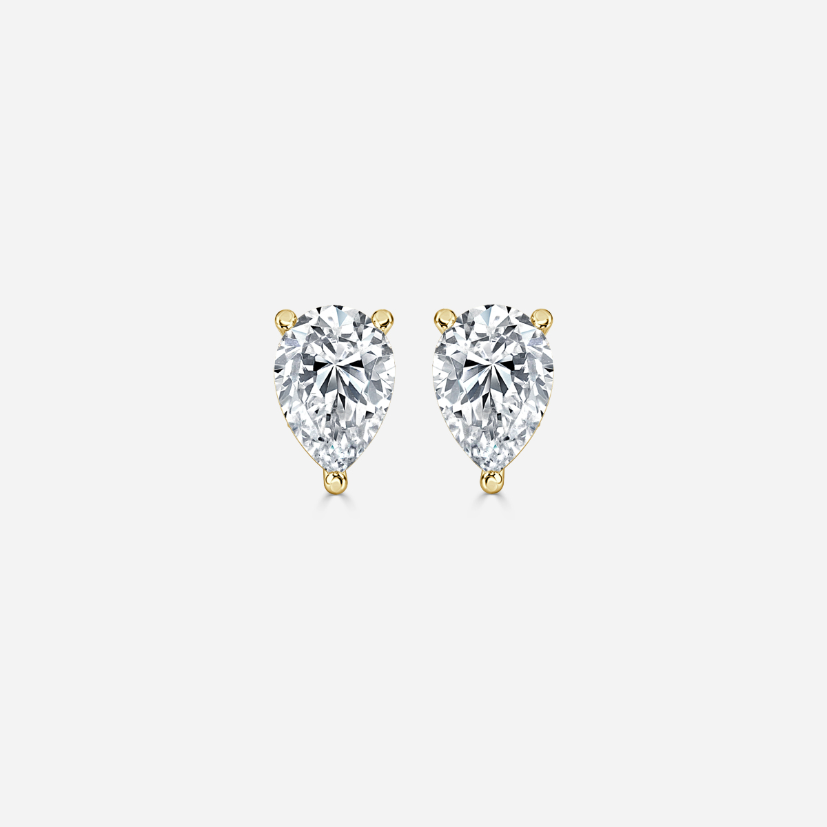 Triple Diamond Mini Pear Stud Earring main image 1