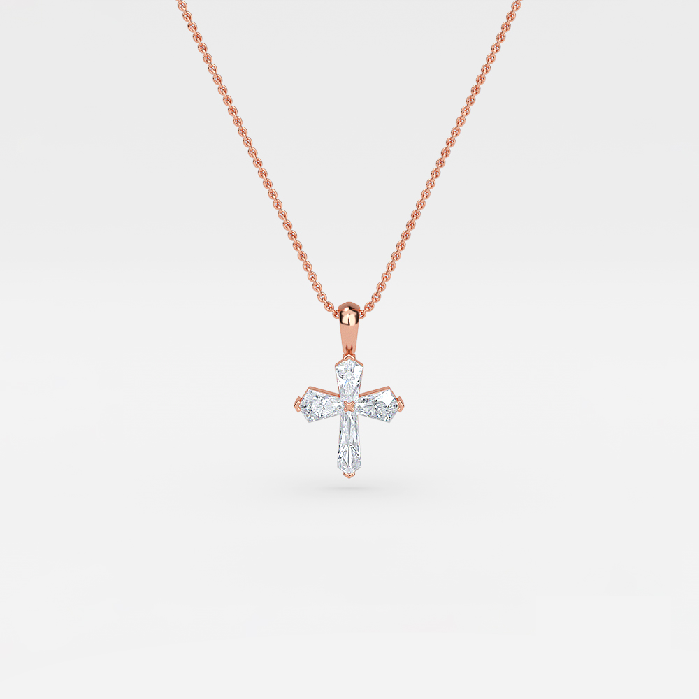 Rose gold diamond hot sale cross pendant