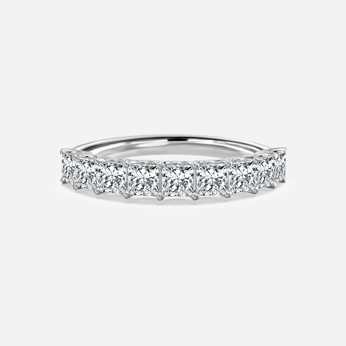 Princess Diamond Half Eternity Ring In Platinum